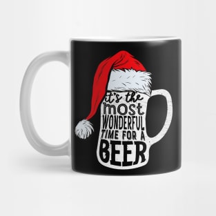 It's The Most Wonderful Time For A Beer Santa Hat Christmas Mug